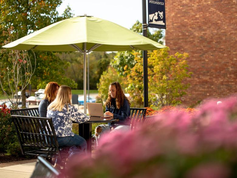 Photo of students studying on campus